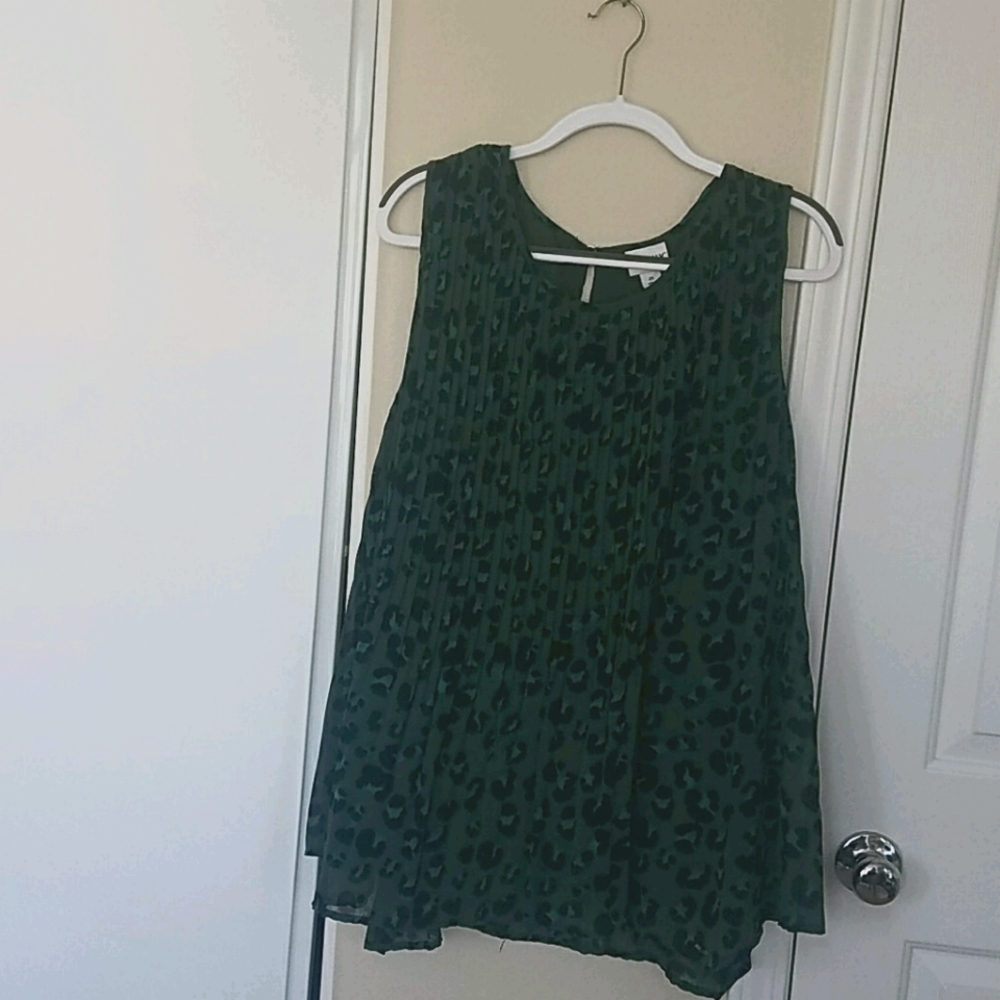 Ava and Viv green leapord blouse